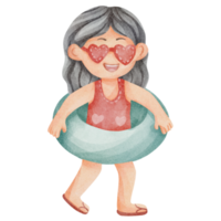 aquarelle été fille png