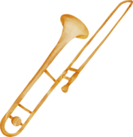 instrument de musique trombone aquarelle png