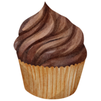 cupcake de chocolate acuarela png