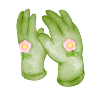 acuarela guantes jardinería png