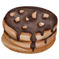 Aquarell Schokolade Pfannkuchen png