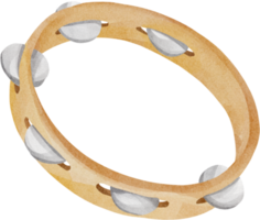 watercolor Tambourine music instrument png