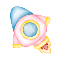 watercolor rocket space clip art png