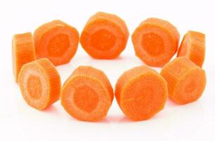 Carrots sliced isolated photo