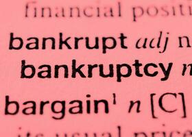 Bankruptcy dictionary concept photo