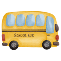 autobús escolar acuarela png