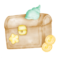 treasure chest watercolor clip art png