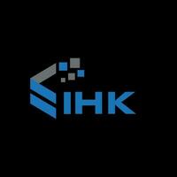 IHK letter logo design on black background. IHK creative initials letter logo concept. IHK letter design. vector