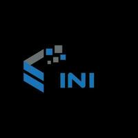 INI letter logo design on black background. INI creative initials letter logo concept. INI letter design. vector