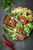 beef steak with tortilla photo