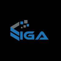IGA letter logo design on black background. IGA creative initials letter logo concept. IGA letter design. vector