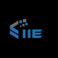 IIE letter logo design on black background. IIE creative initials letter logo concept. IIE letter design. vector