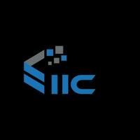 diseño del logotipo de la letra iic sobre fondo negro. concepto de logotipo de letra de iniciales creativas iic. diseño de letras ic. vector