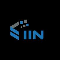 IIN letter logo design on black background. IIN creative initials letter logo concept. IIN letter design. vector