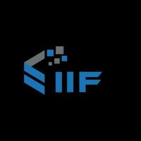 IIF letter logo design on black background. IIF creative initials letter logo concept. IIF letter design. vector
