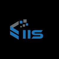 IIS letter logo design on black background. IIS creative initials letter logo concept. IIS letter design. vector