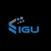 IGU letter logo design on black background. IGU creative initials letter logo concept. IGU letter design. vector