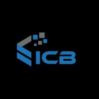 ICB letter logo design on black background. ICB creative initials letter logo concept. ICB letter design. vector