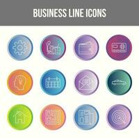 Unique Business Line icon set vector