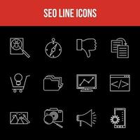 Unique SEO Line icon set vector