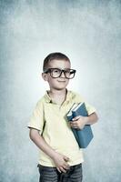 Smart boy with books photo