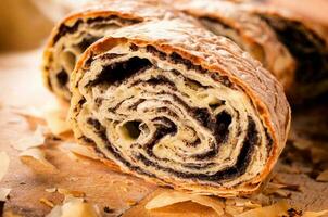 Homemade sweet strudel photo