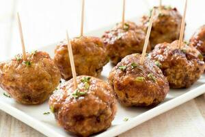 Meatballs with spices photo