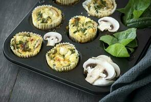 Mushrooms muffin cups photo