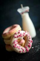 Homemade mini donuts photo