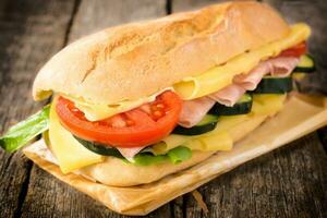 Sandwich with ham and cheese photo