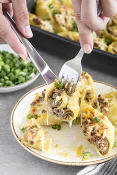 taco relleno conchas foto