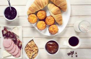 Traditional french croissants photo