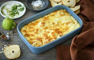 Baked shrimps served recipe photo