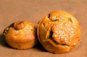 Homemade cheesy muffins photo