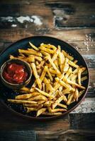 Fried potatoes chips photo