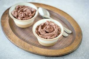 Creamy chocolate pudding photo