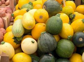 Young zucchini on market photo