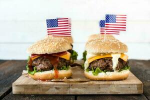 Mini american cheeseburgers photo