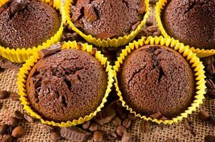 Chocolate homemade muffins photo