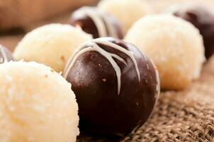 Sweet chocolate pralines photo