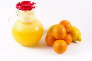 Orange juice on white background photo