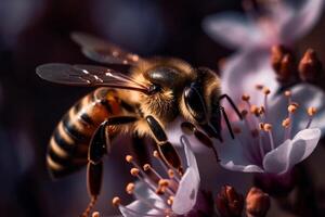 Portrait macro bee AI Generate photo