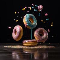 Delicious donuts AI Generate photo