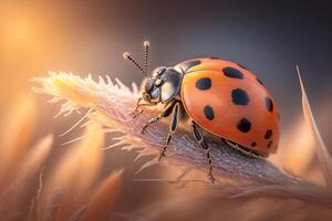 Portrait macro ladybug AI Generate photo
