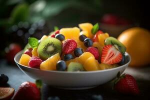 A bowl of fruit salad AI Generate photo
