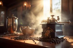 A cup of coffee on the table AI Generate photo