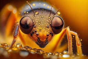 Portrait macro ant on forest AI Generate photo