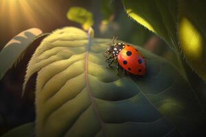 Portrait macro ladybug AI Generate photo