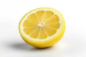 limón con hoja aislado en blanco ai generar foto