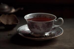 A cup off tea with teapot AI Generate photo
